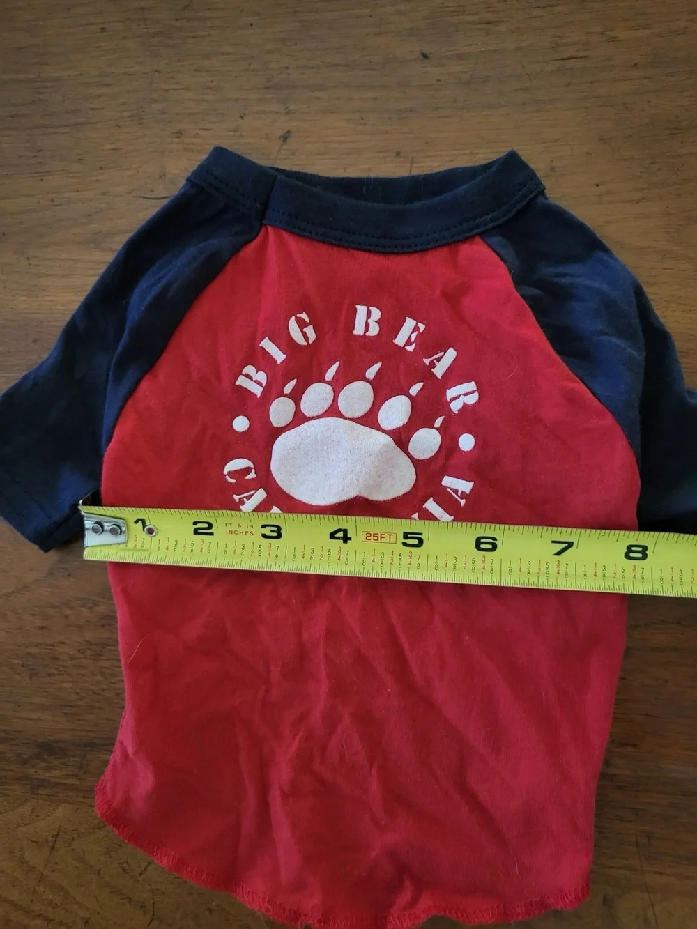 American Apparel Big Bear California Dog T-Shirt Red Navy Size S